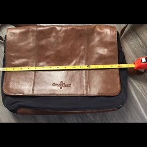 Cole Hana Merced messenger blue canvas bag computer